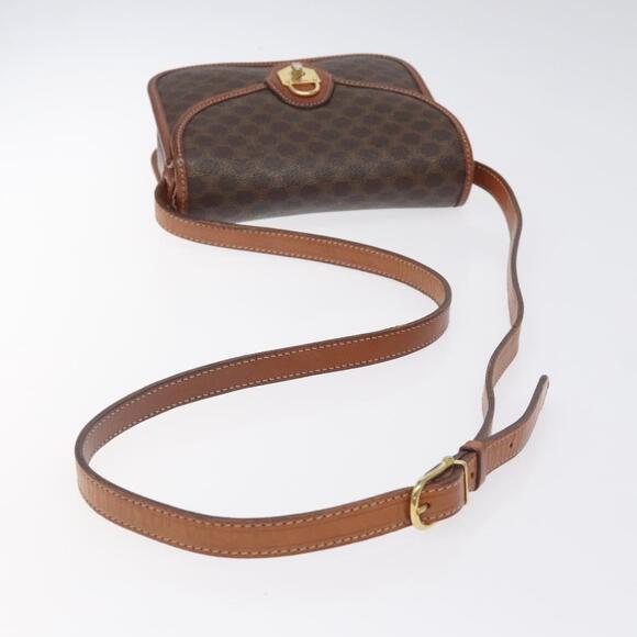 CELINE Macadam Canvas Shoulder Bag Pvc Brown Gold - Picture 7 of 13